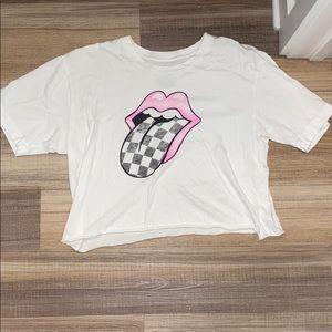 rolling stones crop top shirt